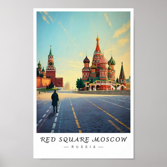 Poster Red Square Moscow Russia Wall Art, Cityscape  (Devant)
