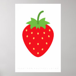 Poster Red Strawberry Retro 60's 70's