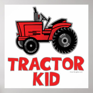 Poster Red Tractor Kid