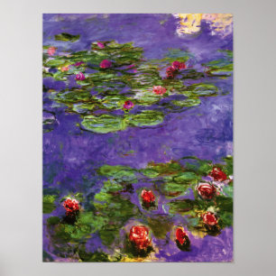 Poster Red Water Lilies Claude Monet Fine Art