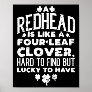 Poster Redhead Lucky Clover Ginger Funny Ginger St Patric