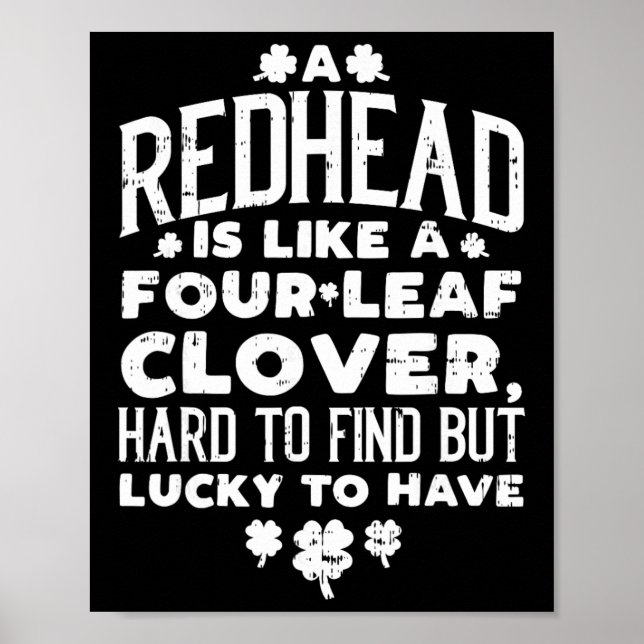 Poster Redhead Lucky Clover Ginger Funny Ginger St Patric (Devant)