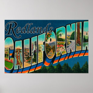 Poster Redlands, Californie - Scènes de grandes lettres