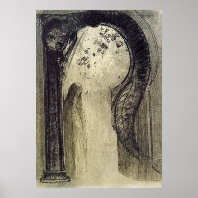 Poster Redon - Femme Et Serpent 1890 (Devant)