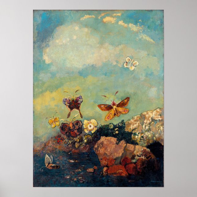 Poster Redon - Papillons (Devant)