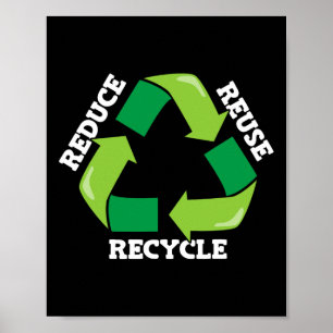 Poster Réduire la réutilisation Recycle Mère Nature Plaid