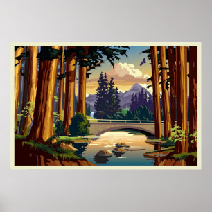 Poster Redwoods Californie