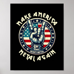 Poster Refaire l'Amérique Métal à Nouveau Trump Rock Musi