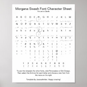 Poster Référence de caractères de la police Morgana Swash