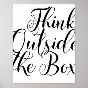 Poster Réfléchissez Dehors De La Boîte Typographie Motiva