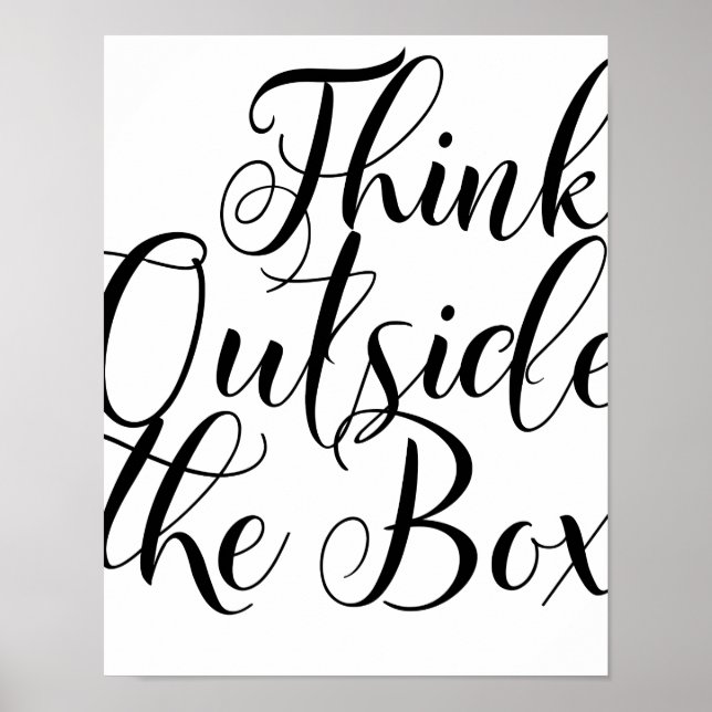 Poster Réfléchissez Dehors De La Boîte Typographie Motiva (Devant)