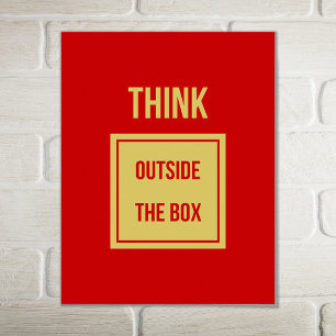 Poster Réfléchissez en dehors de la boîte de motivation