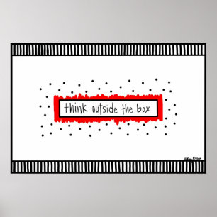 Poster Réfléchissez en dehors de l'impression de boîte