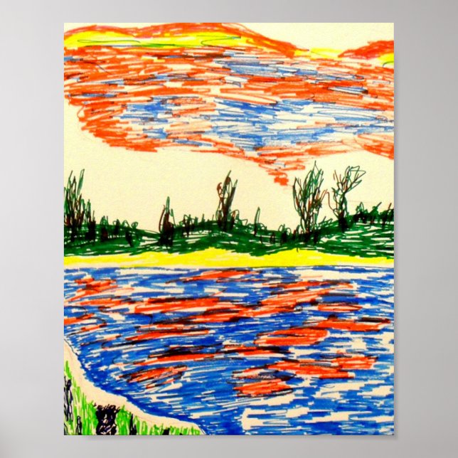 Poster: Reflective view of the sky and sea. Poster (Vorne)