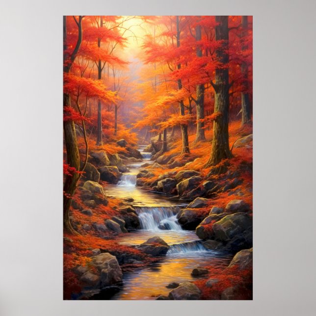 Poster Reflet soleil automne Maple Forest Fine Art (Devant)