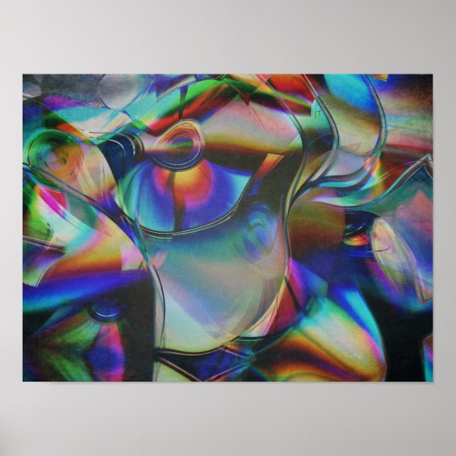 Poster Reflets colorés abstraits (Devant)