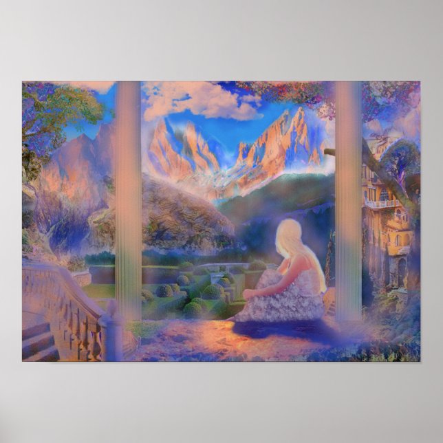 Poster Réflexion bleu serene (Devant)