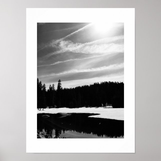 Poster Réflexion gelée Photographie noir et blanc (Devant)