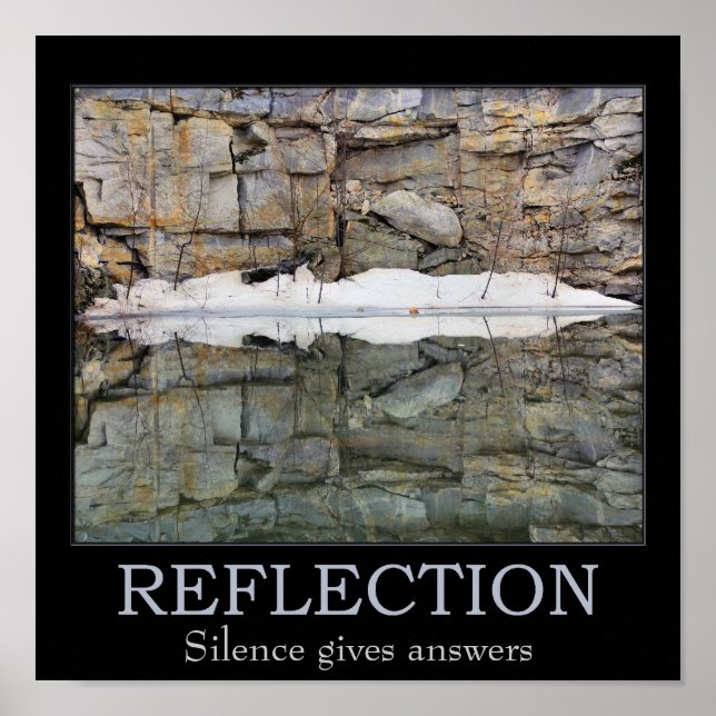 Poster Réflexion Silence Rock Wall Citation Inspiration (Devant)