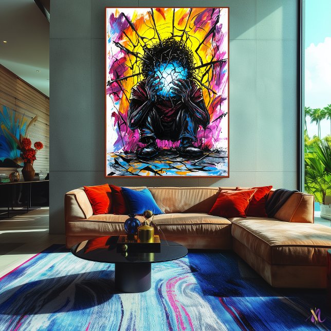 Poster Réflexions brisées - Art Expressionniste Surréalis (Créateur téléchargé)