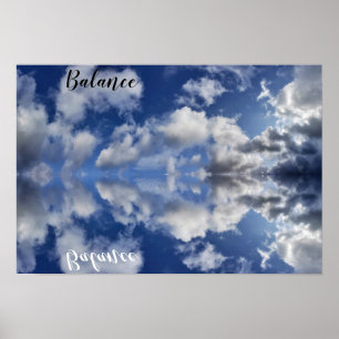 Poster Réflexions d'équilibre des nuages blancs de Cornou