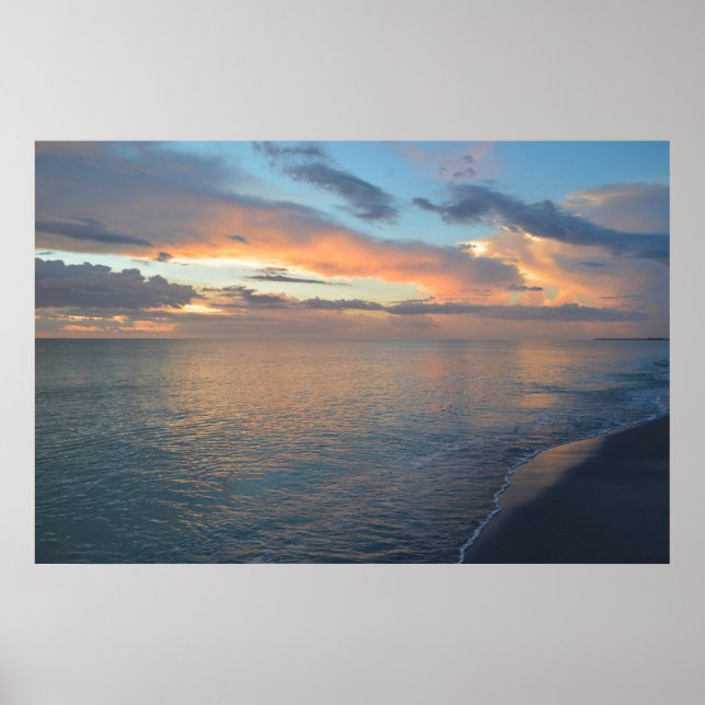 Poster Réflexions Du Coucher Du Soleil Sur L'Eau (Devant)