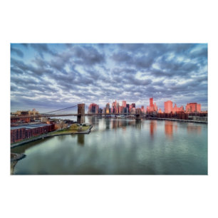 Poster Réflexions magnifiques de vue et de ville de matin