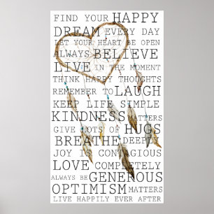 Poster Réflexions positives Inspirationnel Dream Catcher