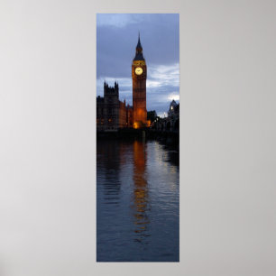 Poster Réflexions sur la Tamise -Elizabeth Tower -Londres