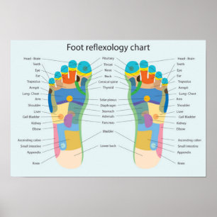 Poster Réflexologie des pieds 18 x 13 pouces