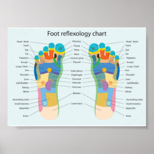 Poster réflexologie des pieds-7x5"