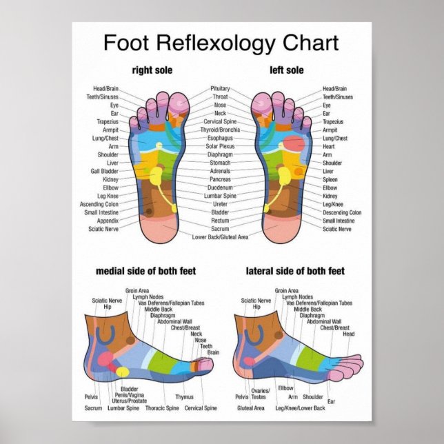 Poster réflexologie des pieds 7x9" (Devant)
