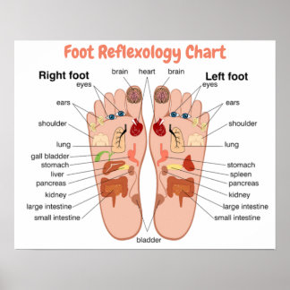 Poster Réflexologie du pied 20x16"