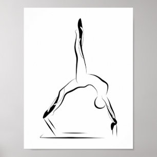 Poster Réformateur minimal de Pilates de pose de Pilates