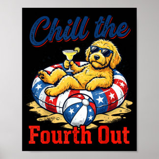 Poster Refroidir le quatrième patriote Goldendoodle Usa