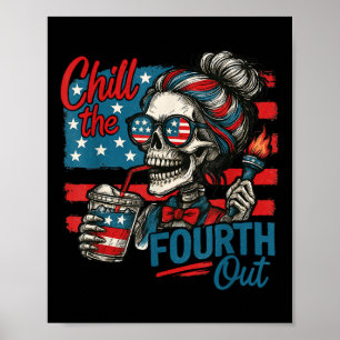 Poster Refroidir le quatrième squelette drôle patriotique