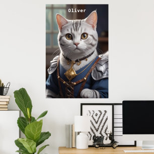 Poster Regal Chevalier Américain Shorthair Chat Majestic