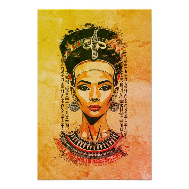 Poster Regal Queen of Egypt - Art néo-pharaon moderne (Devant)