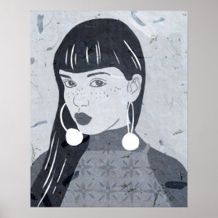 Poster Regard de portrait de nuit