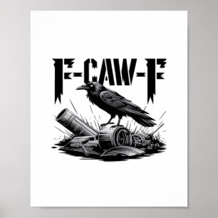Poster Regard drôle gothique F Corbeau F Style décontract