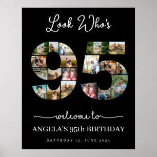 Poster regarder qui est 95 jalon anniversaire photo colla