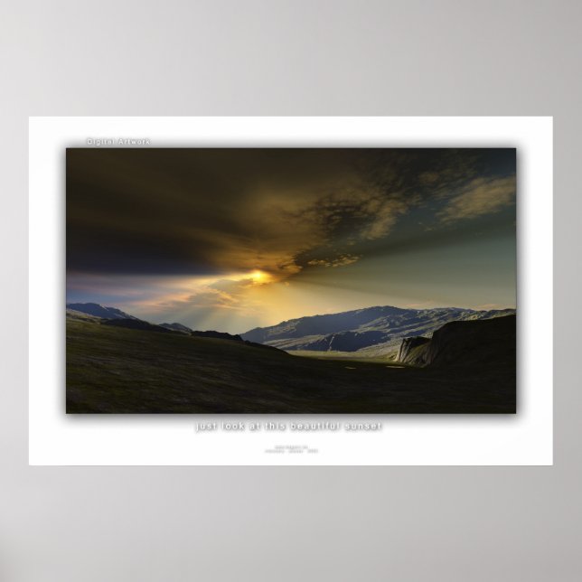 Poster regardez juste ce beau coucher de soleil (Devant)