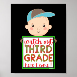 Poster REGARDEZ LA TROISIÈME GRADE ICI JE VIENS drôle mig