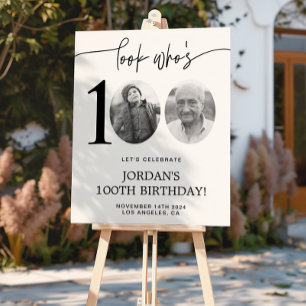 Poster Regardez qui a 100 ans   Photo 100th Birthday Welc