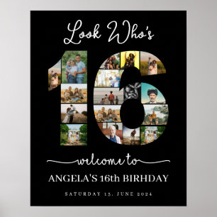 Poster Regardez qui est 16 Photo personnalisable panneau 