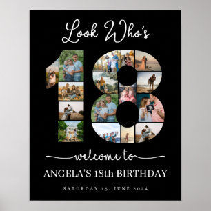 Poster Regardez qui est 18 Photo personnalisable panneau