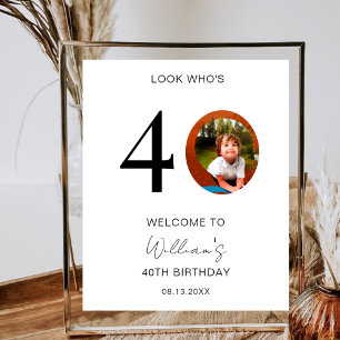 Poster Regardez qui est 40 moderne 40e fête d'anniversair