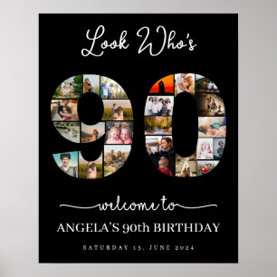 Poster Regardez qui est 90 personnalisable Photo Collage