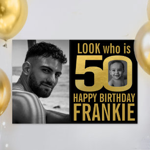 Poster Regardez qui est né il y a 50 ans photo en noir et