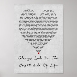 Poster Regardez Toujours Le Côté Lumineux De La Vie Coeur